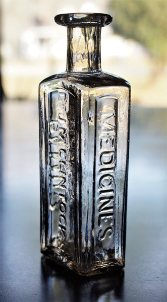Old Apothecary Bottle  - Circa 1840 to 1860's - OPEN PONTIL FLINT GLASS DR. J. M'CLINTOCK'S FAMILY MEDICINES (NEW YORK)  RARE  MINT - Please No Discount Codes On This Listing