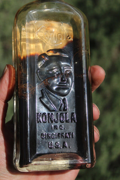 Old Apothecary Bottle - Circa 1900 - EMB/BOX/LABELS - Cool Face! MOSBY'S KONJOLA, Ohio Very Unique  - Please No Discount Codes On This Listing