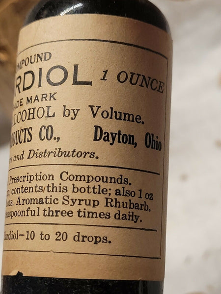 Old Apothecary Bottle -Essence Cordial Blackburn Products Co Dayton Ohio Contents Label Box Coupon - Please No Discount Codes On This Listing