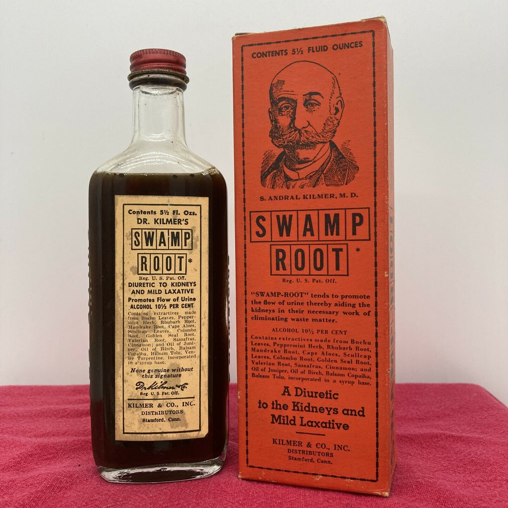 Old Apothecary Bottle - Vintage Apothecary / Dr Kilmer's Swamp Root Medicine 5-1/2oz bottle With Box - Please No Discount Codes On This Listing