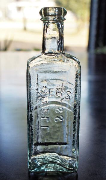 Old Apothecary Bottle  - Circa 1840 to 1860's - OPEN PONTIL MEDICINE AYERS CHERRY PECTORAL LOWELL MASSACHUSETTS -  MINT - Please No Discount Codes On This Listing